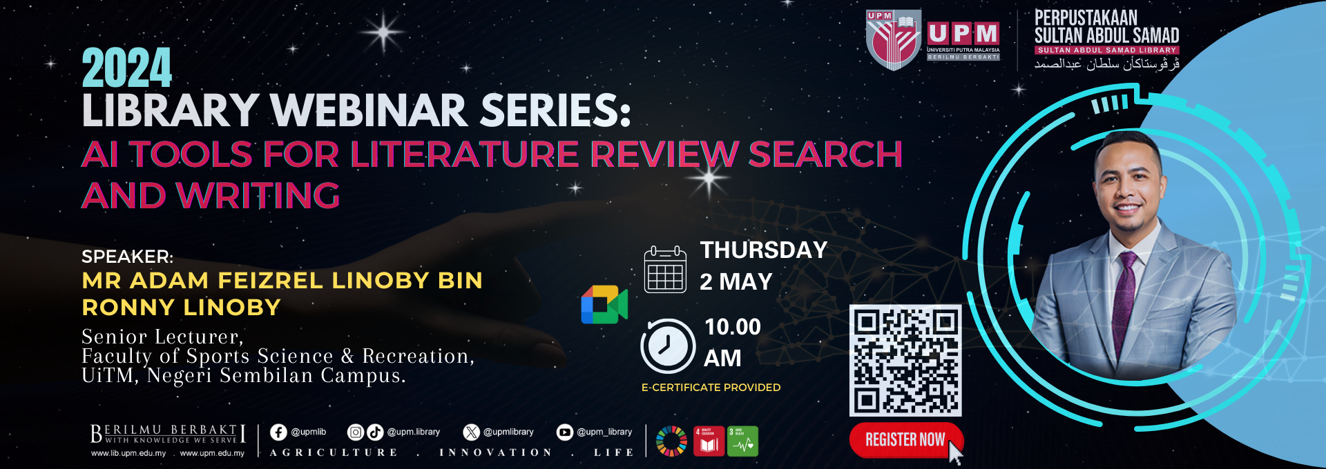 Invitation to a Webinar on AI Tools for Literature Review Search and Writing